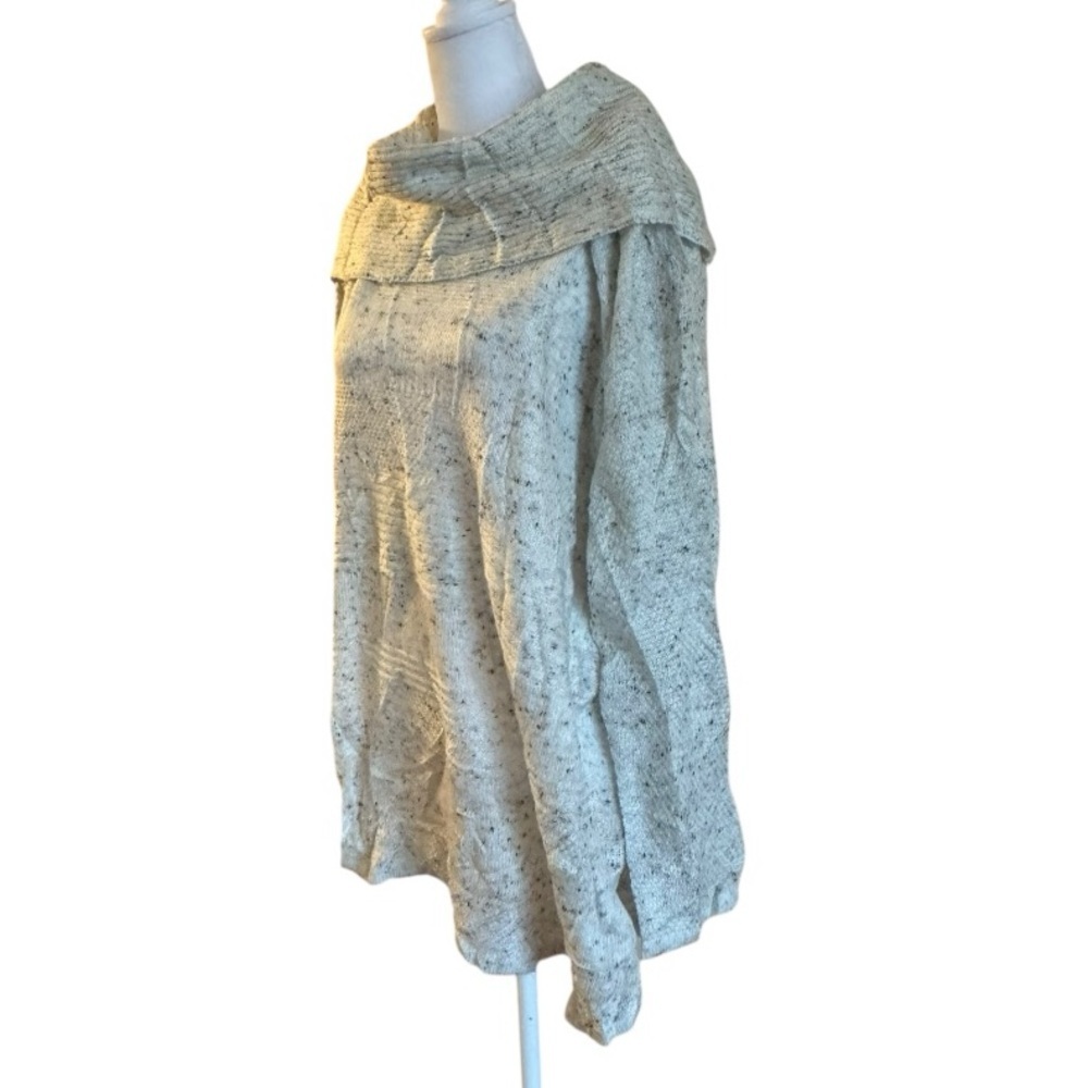 Westbound Cowl Neck Knit Tunic Sweater 3X Gray Black Flecked Cozy Plus Size - Picture 3 of 7